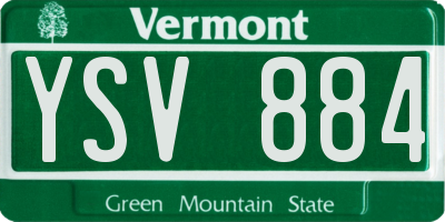 VT license plate YSV884