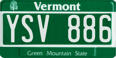 VT license plate YSV886