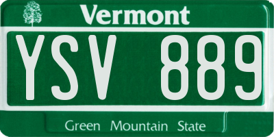 VT license plate YSV889