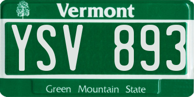 VT license plate YSV893
