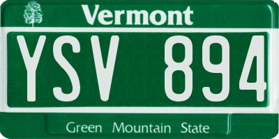 VT license plate YSV894