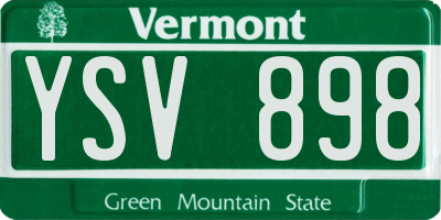 VT license plate YSV898