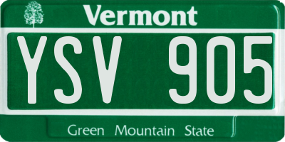 VT license plate YSV905