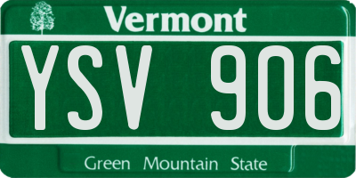 VT license plate YSV906