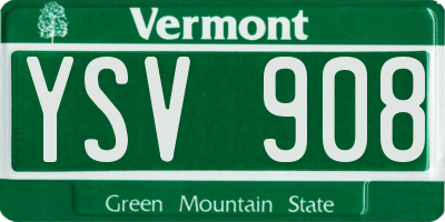VT license plate YSV908