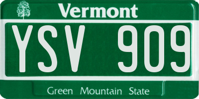 VT license plate YSV909