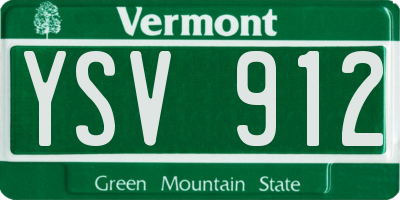 VT license plate YSV912