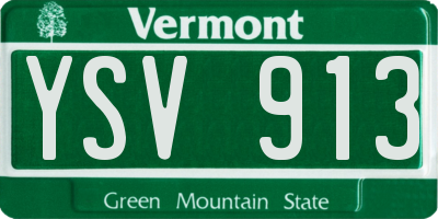 VT license plate YSV913