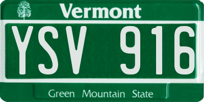 VT license plate YSV916