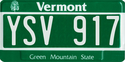 VT license plate YSV917
