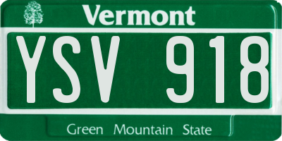 VT license plate YSV918