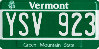 VT license plate YSV923