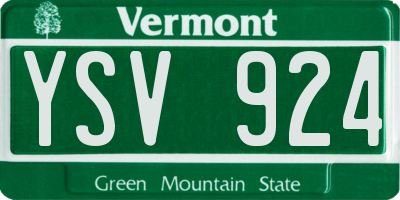 VT license plate YSV924