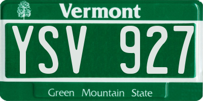 VT license plate YSV927