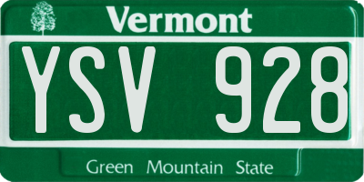 VT license plate YSV928
