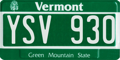 VT license plate YSV930