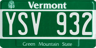 VT license plate YSV932