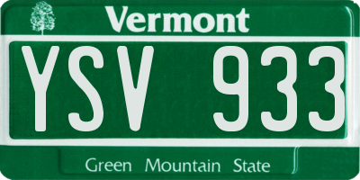 VT license plate YSV933