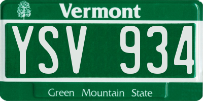 VT license plate YSV934