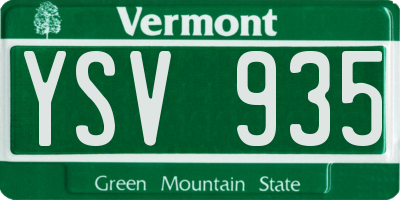 VT license plate YSV935