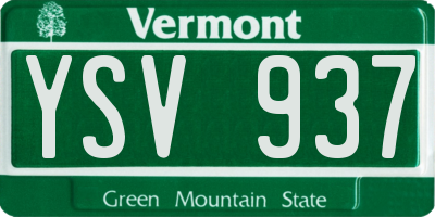 VT license plate YSV937