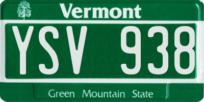 VT license plate YSV938