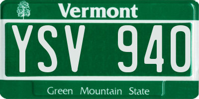 VT license plate YSV940