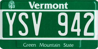 VT license plate YSV942