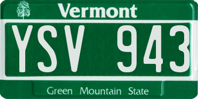 VT license plate YSV943