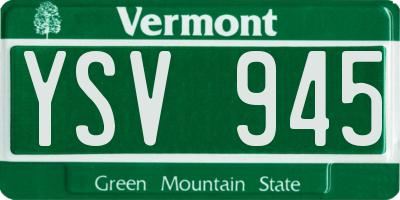 VT license plate YSV945