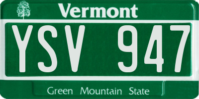VT license plate YSV947