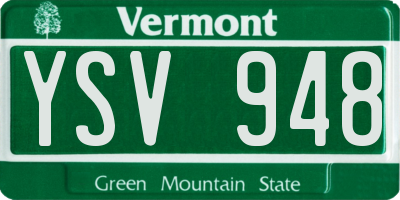 VT license plate YSV948