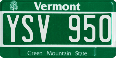 VT license plate YSV950