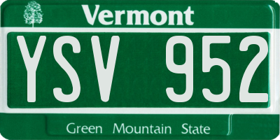 VT license plate YSV952
