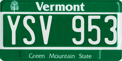 VT license plate YSV953