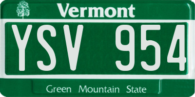 VT license plate YSV954