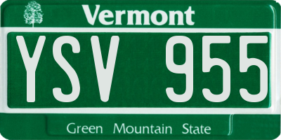 VT license plate YSV955