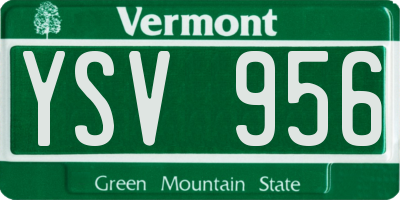 VT license plate YSV956