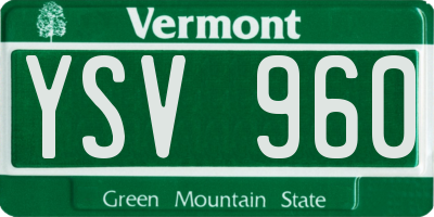 VT license plate YSV960