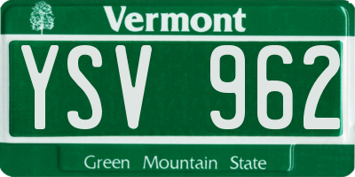 VT license plate YSV962