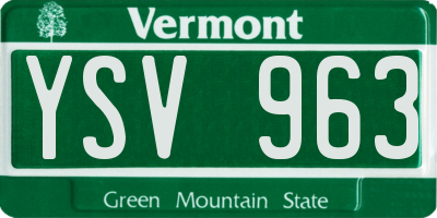 VT license plate YSV963