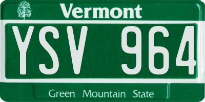 VT license plate YSV964