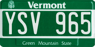 VT license plate YSV965