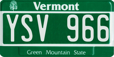 VT license plate YSV966