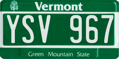 VT license plate YSV967