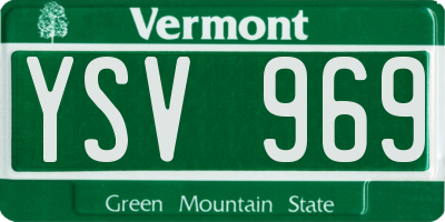 VT license plate YSV969