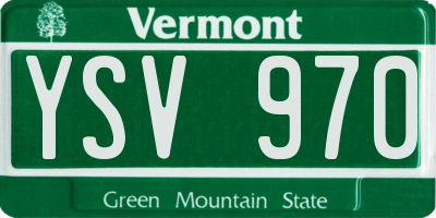 VT license plate YSV970