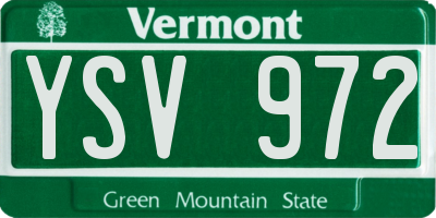 VT license plate YSV972