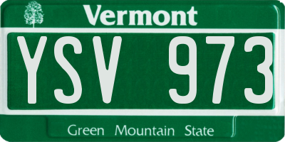 VT license plate YSV973