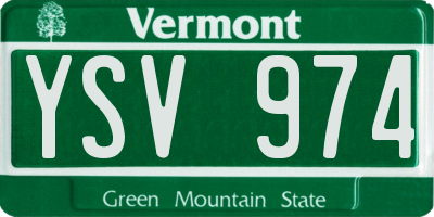 VT license plate YSV974